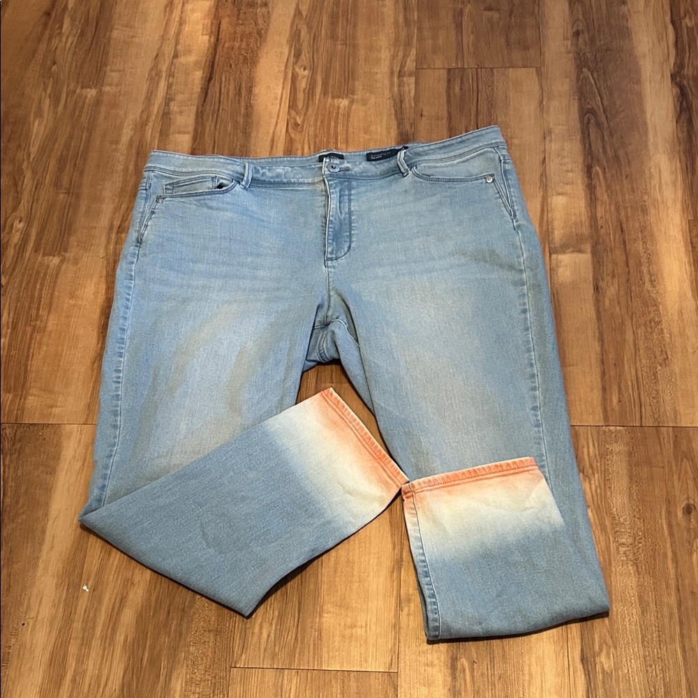 J. Jill Light Blue Jeans with Orange Details